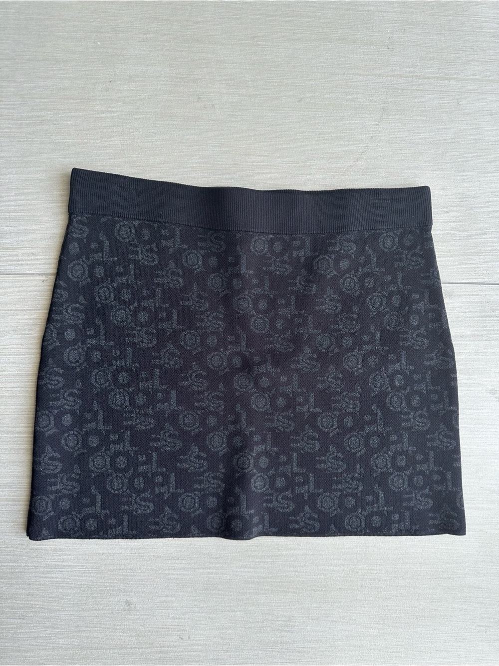 The Kooples Black Logo-Jacquard Mini Skirt
